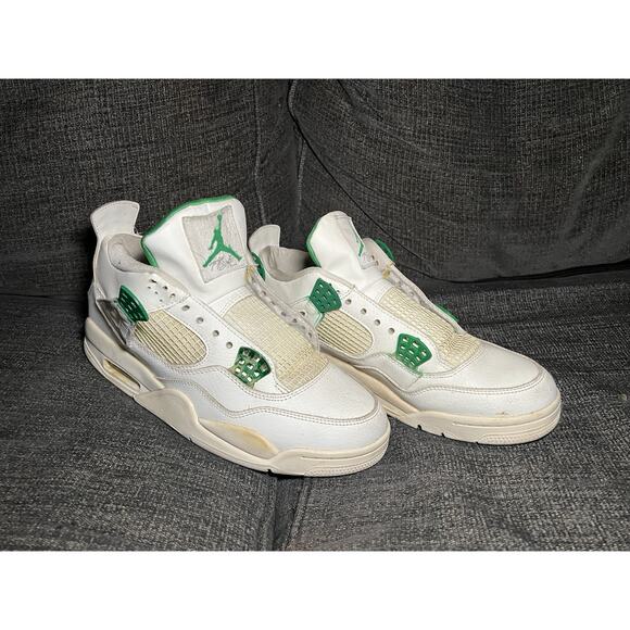 Mens Nike Air Jordan 4 Retro Metallic Green Shoes CT8527-113 Size Size 9.5 - Picture 1 of 12